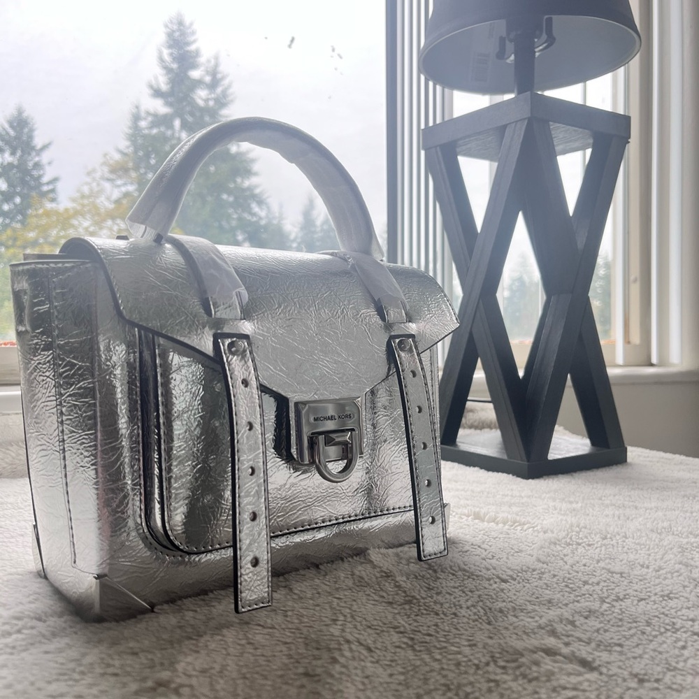 Michael Kors Metallic Silver Satchel